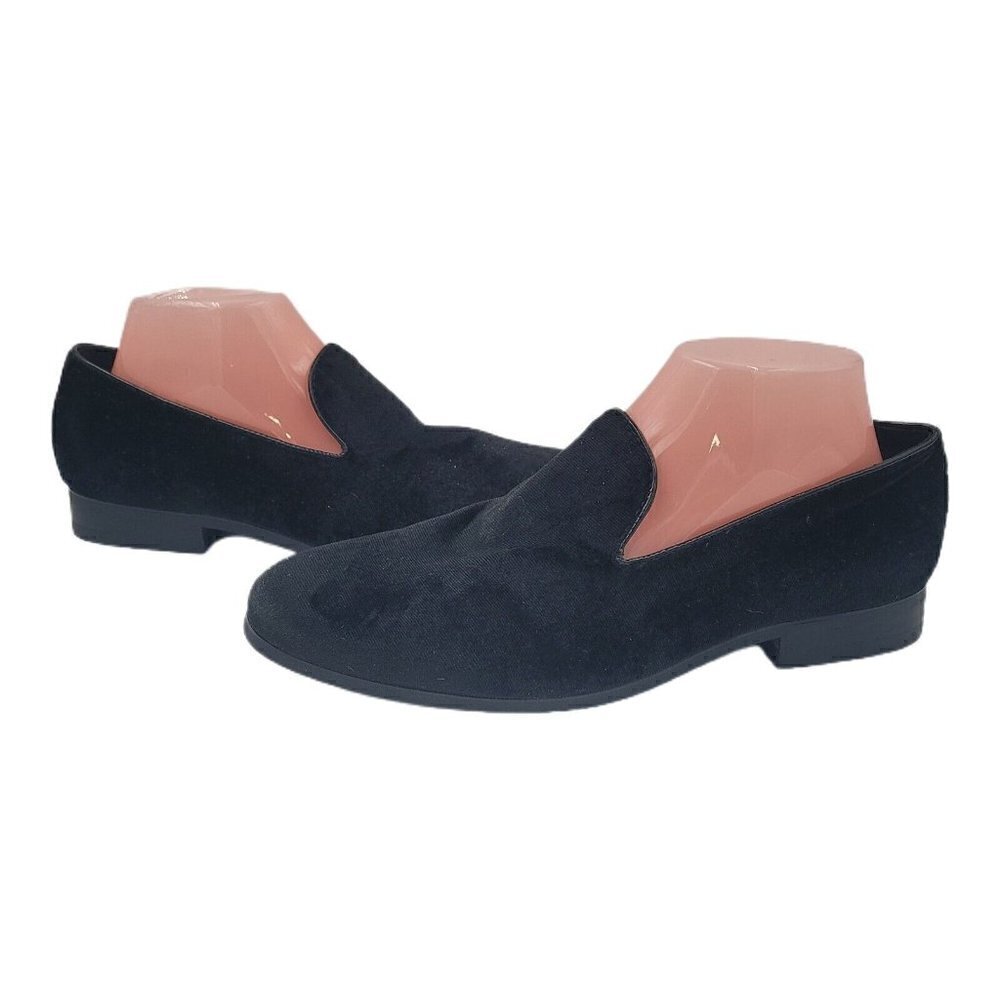 NEW VITTORIO RUSSO Pierre Slip-On Black Velvet Loafer Shoe Men's Size 7.5